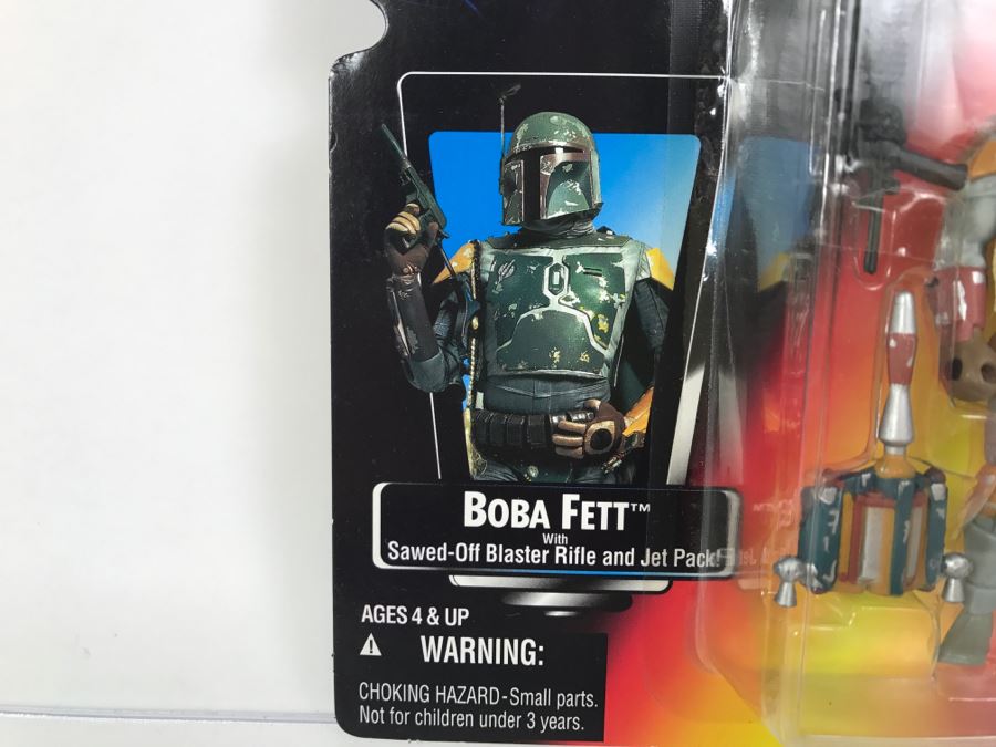 STAR WARS The Power Of The Force Boba Fett With Sawed Off Blaster Rifle And Jet Pack Kenner Tonka Hasbro 1995 69570/69582 New On Card [Photo 7]