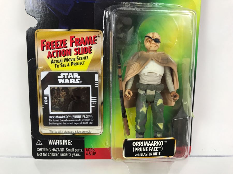 STAR WARS The Power Of The Force Orrimaarko Prune Face With Blaster Rifle Freeze Frame Action Slide Collection 1 Kenner Hasbro 1998 69570/69858 New On Card [Photo 3]