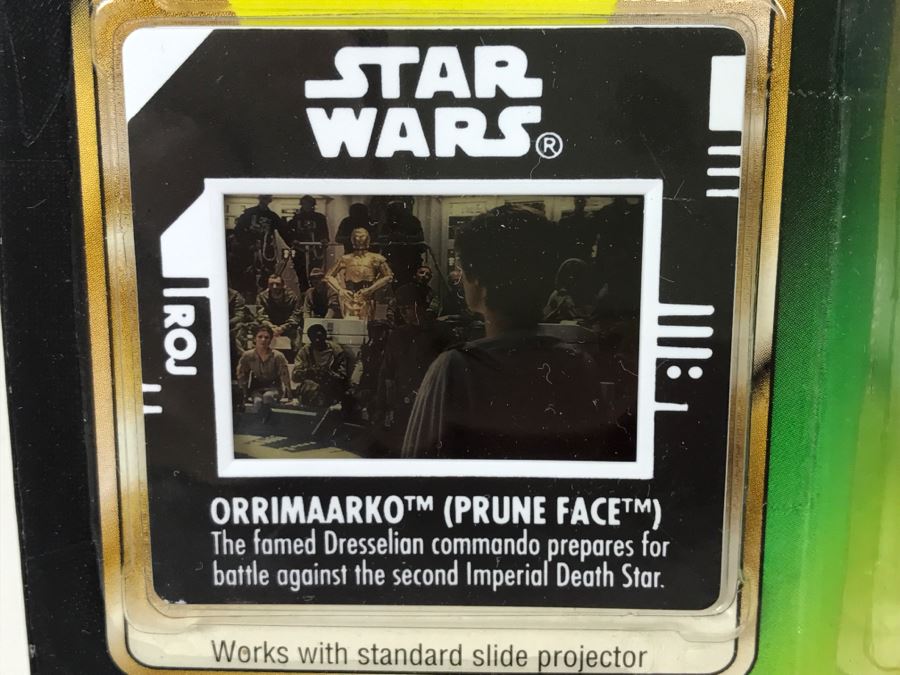 STAR WARS The Power Of The Force Orrimaarko Prune Face With Blaster Rifle Freeze Frame Action Slide Collection 1 Kenner Hasbro 1998 69570/69858 New On Card [Photo 7]