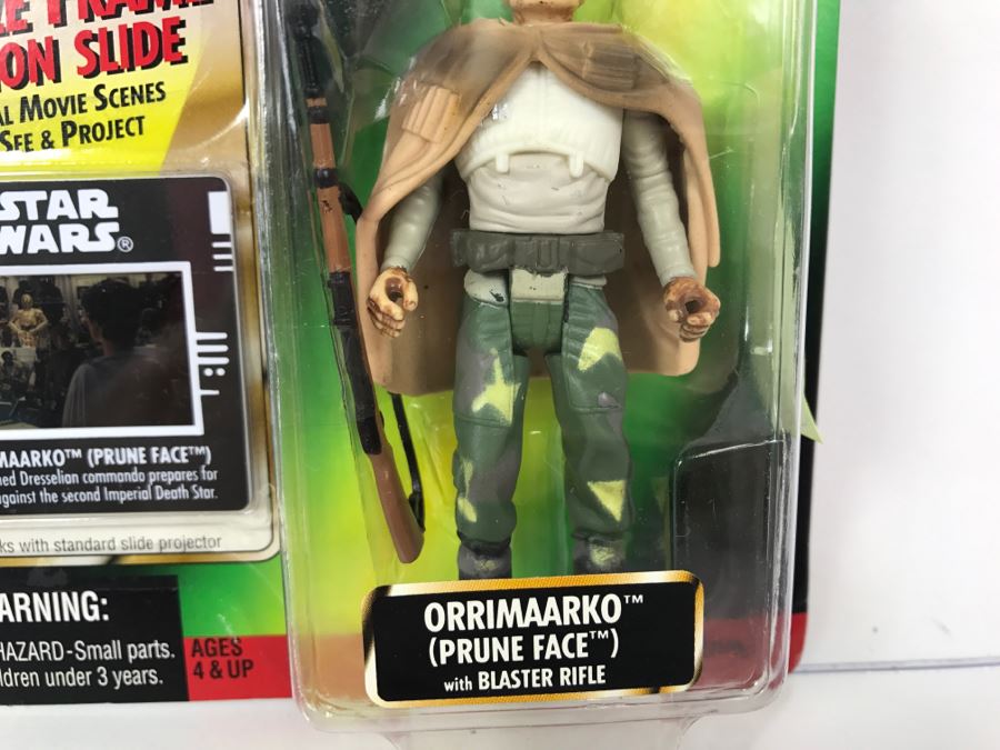 STAR WARS The Power Of The Force Orrimaarko Prune Face With Blaster Rifle Freeze Frame Action Slide Collection 1 Kenner Hasbro 1998 69570/69858 New On Card [Photo 5]