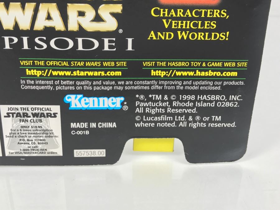 STAR WARS The Power Of The Force Darth Vader With Light Saber Episode 1 FlashBack Photo Kenner Hasbro 1998 69680/84046 New On Card [Photo 12]