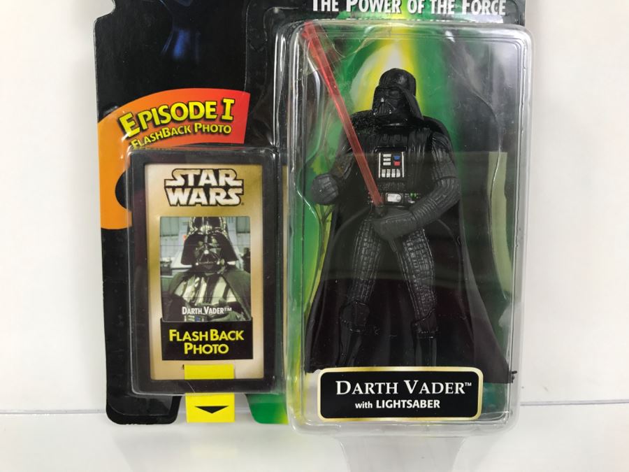 STAR WARS The Power Of The Force Darth Vader With Light Saber Episode 1 FlashBack Photo Kenner Hasbro 1998 69680/84046 New On Card [Photo 4]