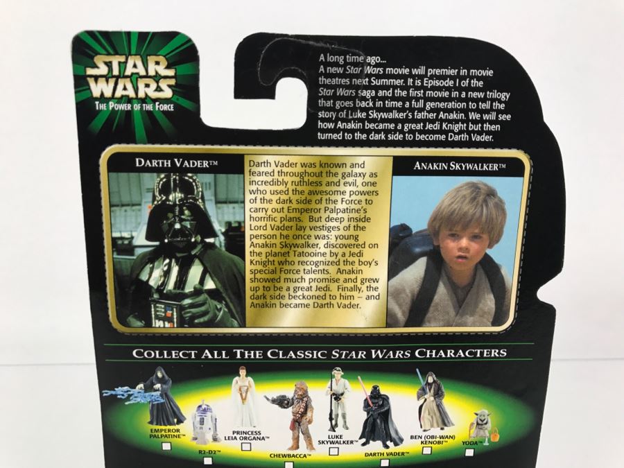 STAR WARS The Power Of The Force Darth Vader With Light Saber Episode 1 FlashBack Photo Kenner Hasbro 1998 69680/84046 New On Card [Photo 10]