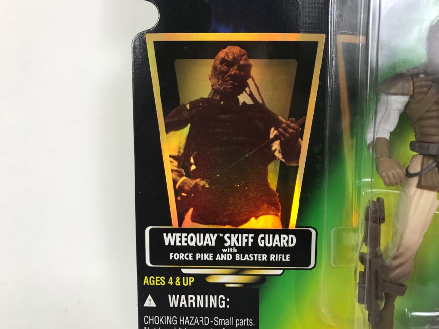 STAR WARS The Power Of The Force Weequay Skiff Guard With Force Pike And Blaster Rifle Collection 2 Kenner Hasbro 1996 69605/69707 New On Card [Photo 7]
