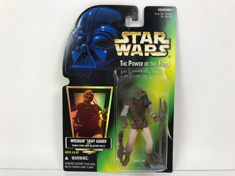 STAR WARS The Power Of The Force Weequay Skiff Guard With Force Pike And Blaster Rifle Collection 2 Kenner Hasbro 1996 69605/69707 New On Card [Photo 1]