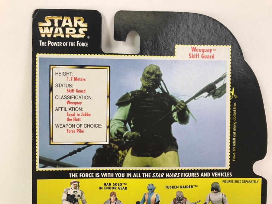 STAR WARS The Power Of The Force Weequay Skiff Guard With Force Pike And Blaster Rifle Collection 2 Kenner Hasbro 1996 69605/69707 New On Card [Photo 9]