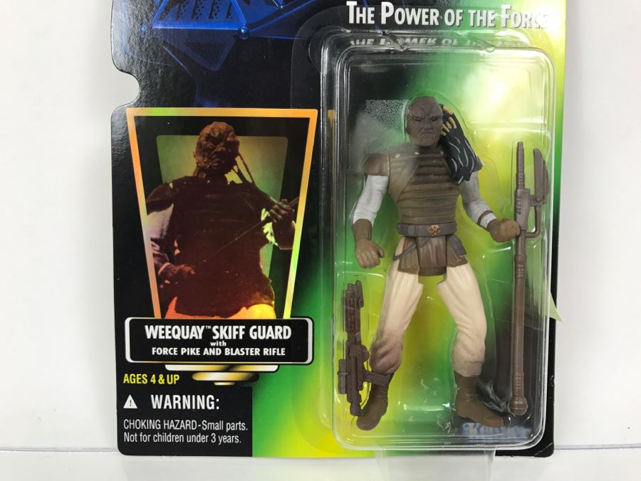 STAR WARS The Power Of The Force Weequay Skiff Guard With Force Pike And Blaster Rifle Collection 2 Kenner Hasbro 1996 69605/69707 New On Card [Photo 4]