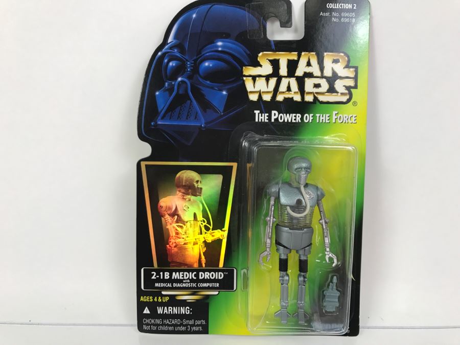 STAR WARS The Power Of The Force 2-1B Medic Droid With Medical Diagnostic Computer Collection 2 Kenner Hasbro 1996 69605/69618 New On Card [Photo 1]