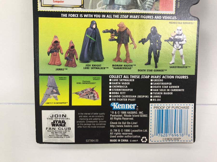 STAR WARS The Power Of The Force 2-1B Medic Droid With Medical Diagnostic Computer Collection 2 Kenner Hasbro 1996 69605/69618 New On Card [Photo 10]