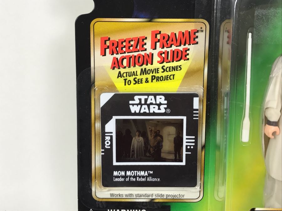 STAR WARS The Power Of The Force Mon Mothma With Baton Freeze Frame Action Slide Collection 1 Kenner Hasbro 1998 69570/69859 New On Card [Photo 6]