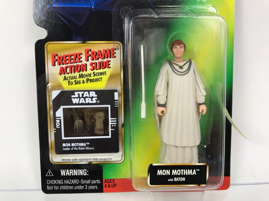 STAR WARS The Power Of The Force Mon Mothma With Baton Freeze Frame Action Slide Collection 1 Kenner Hasbro 1998 69570/69859 New On Card [Photo 3]
