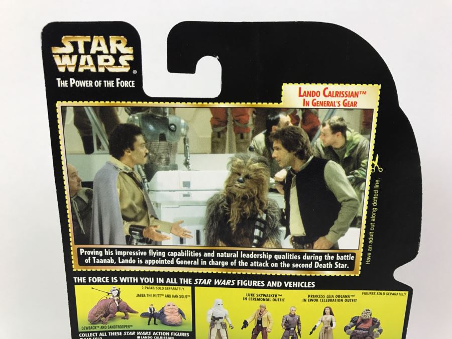 STAR WARS The Power Of The Force Lando Calrissian In General's Gear With Blaster Pistol Freeze Frame Action Slide Collection 1 Kenner Hasbro 1997 69570/69756  New On Card [Photo 10]