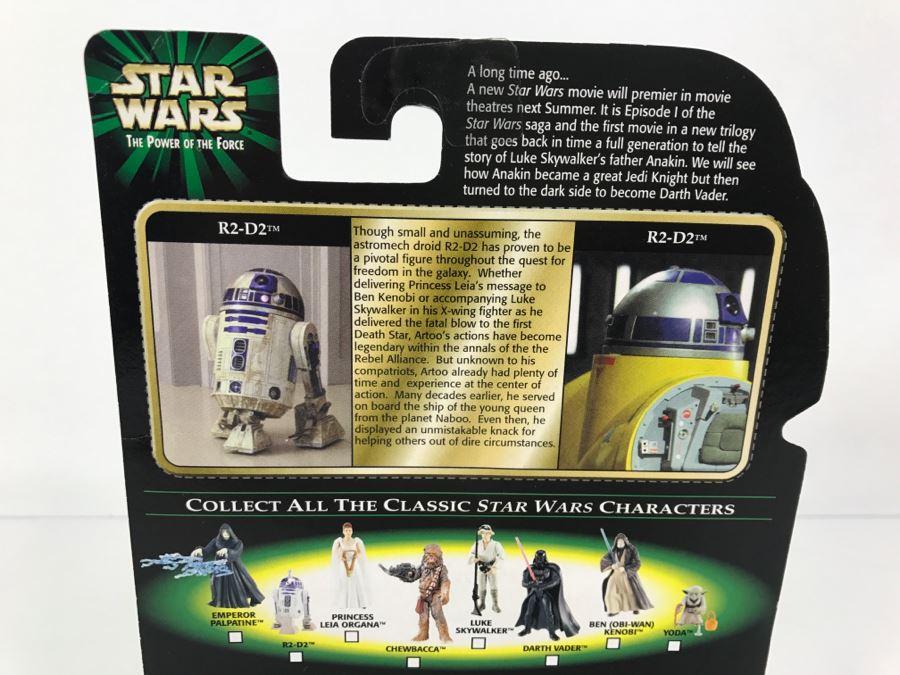 STAR WARS The Power Of The Force R2-D2 With Launching Lightsaber Episode 1 FlashBack Photo Kenner Hasbro 1998 69680/84043 New On Card [Photo 9]