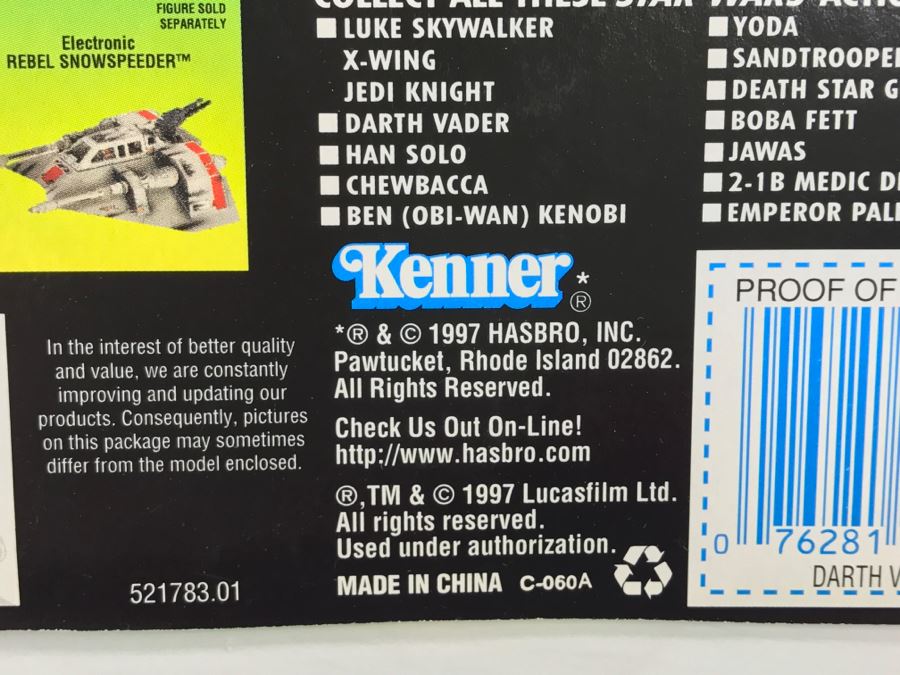 STAR WARS The Power Of The Force Darth Vader With Lightsaber And Removable Cape Collection 1 Kenner Hasbro 1995  69570/69572 New On Card [Photo 11]