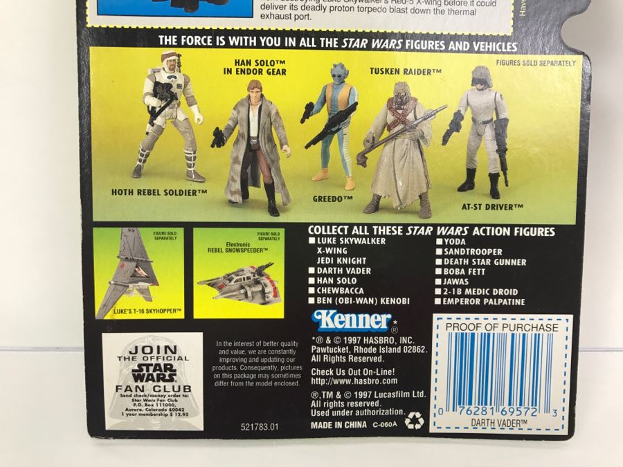 STAR WARS The Power Of The Force Darth Vader With Lightsaber And Removable Cape Collection 1 Kenner Hasbro 1995  69570/69572 New On Card [Photo 10]