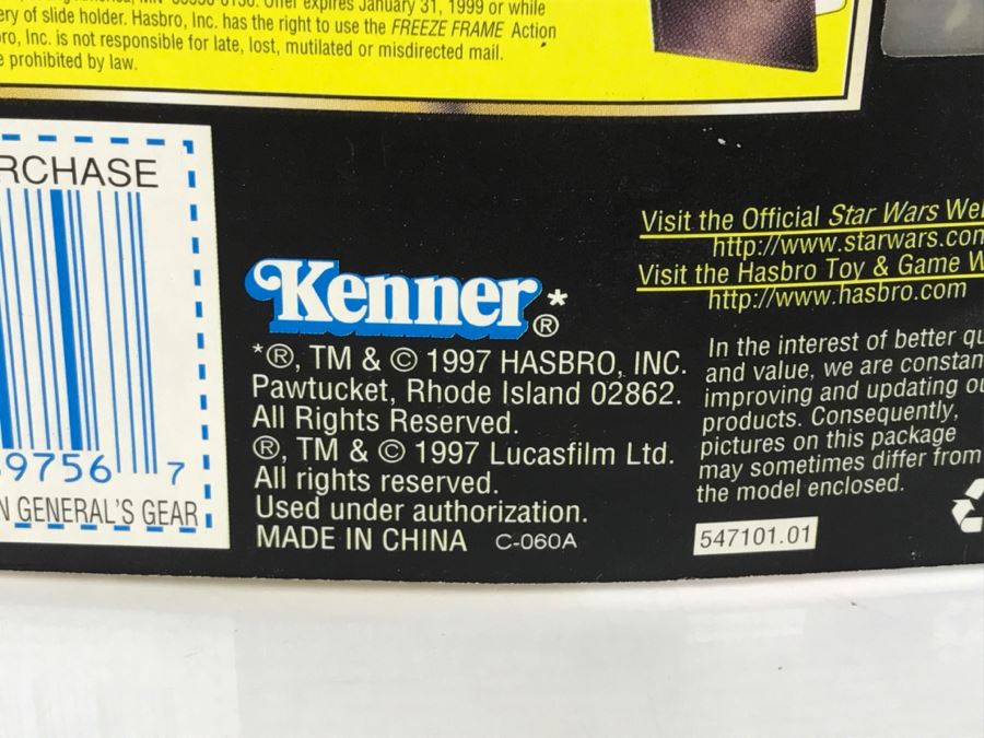 STAR WARS The Power Of The Force Lando Calrissian In General's Gear With Blaster Pistol Freeze Frame Action Slide Collection 1 Kenner Hasbro 1997 69570/69756 New On Card [Photo 12]