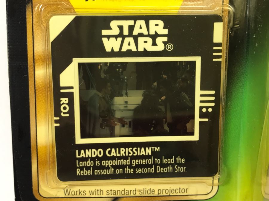 STAR WARS The Power Of The Force Lando Calrissian In General's Gear With Blaster Pistol Freeze Frame Action Slide Collection 1 Kenner Hasbro 1997 69570/69756 New On Card [Photo 7]