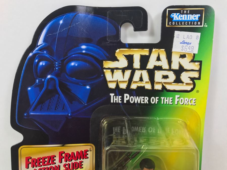 STAR WARS The Power Of The Force Lando Calrissian In General's Gear With Blaster Pistol Freeze Frame Action Slide Collection 1 Kenner Hasbro 1997 69570/69756 New On Card [Photo 2]