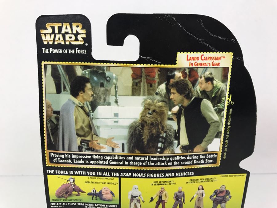 STAR WARS The Power Of The Force Lando Calrissian In General's Gear With Blaster Pistol Freeze Frame Action Slide Collection 1 Kenner Hasbro 1997 69570/69756 New On Card [Photo 10]