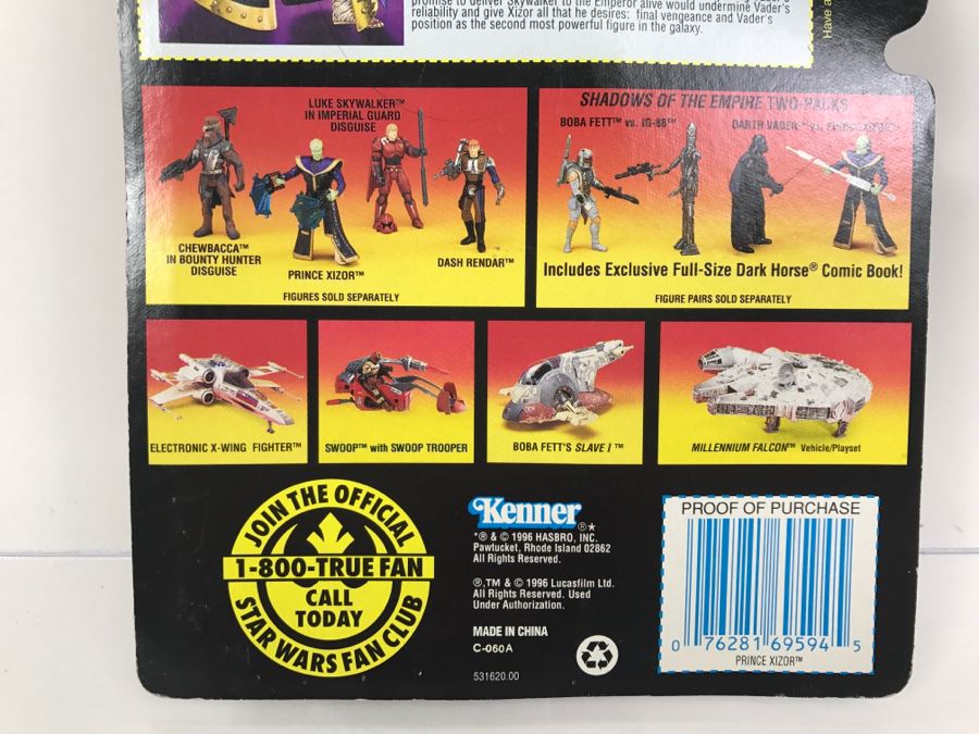 STAR WARS Shadows Of The Empire Prince Vizor With Energy Blade Shields Kenner Hasbro 1996 69605/69594 New On Card [Photo 10]