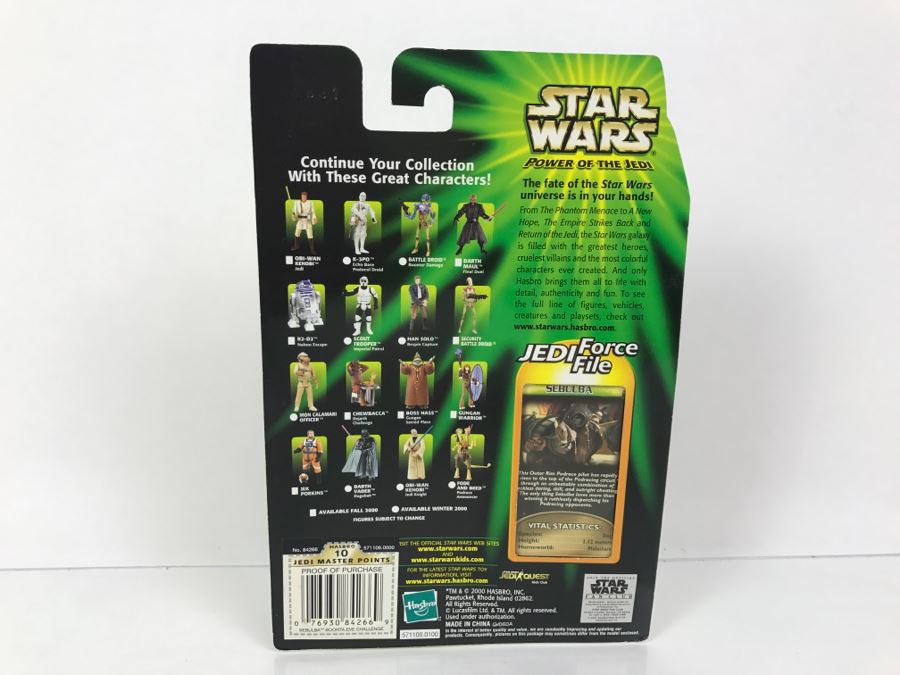 STAR WARS The Power Of The Jedi Sebulba Boonta Eve Challenge Jedi Force File Collection 2 Hasbro 2000 84455 New On Card [Photo 9]