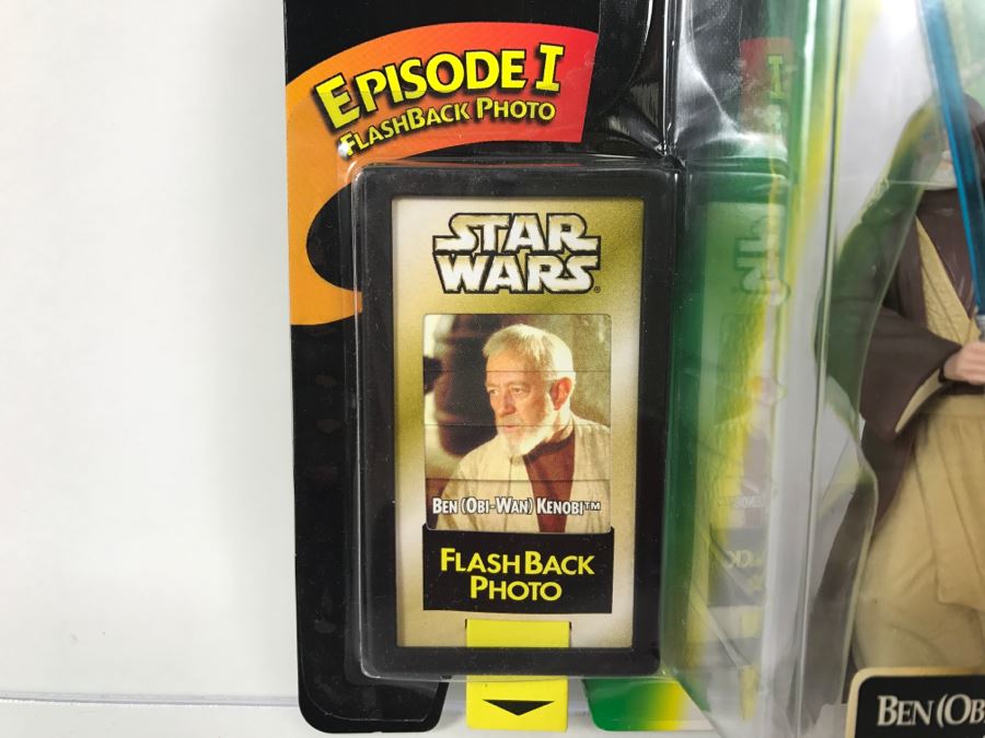 STAR WARS The Power Of The Force Ben (Obi-Wan) Kenobi with Lightsaber Episode 1 Flashback Photo Kenner Hasbro 1998 69680/84037 New On Card [Photo 8]