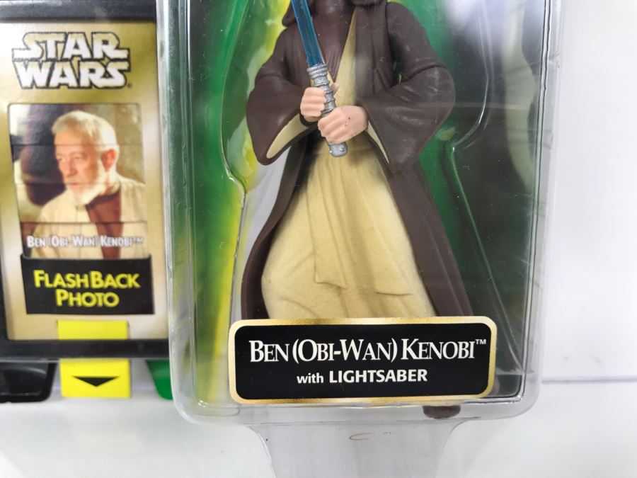 STAR WARS The Power Of The Force Ben (Obi-Wan) Kenobi with Lightsaber Episode 1 Flashback Photo Kenner Hasbro 1998 69680/84037 New On Card [Photo 7]