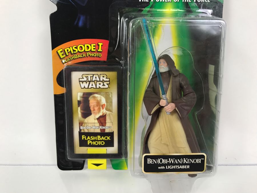 STAR WARS The Power Of The Force Ben (Obi-Wan) Kenobi with Lightsaber Episode 1 Flashback Photo Kenner Hasbro 1998 69680/84037 New On Card [Photo 4]