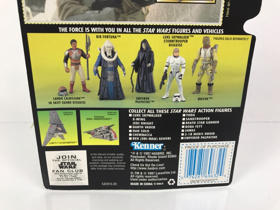 STAR WARS The Power Of The Force Snowtrooper With Imperial Issue Blaster Rifle Collection 3 Kenner Hasbro 1997 69705/69632 New On Card [Photo 10]