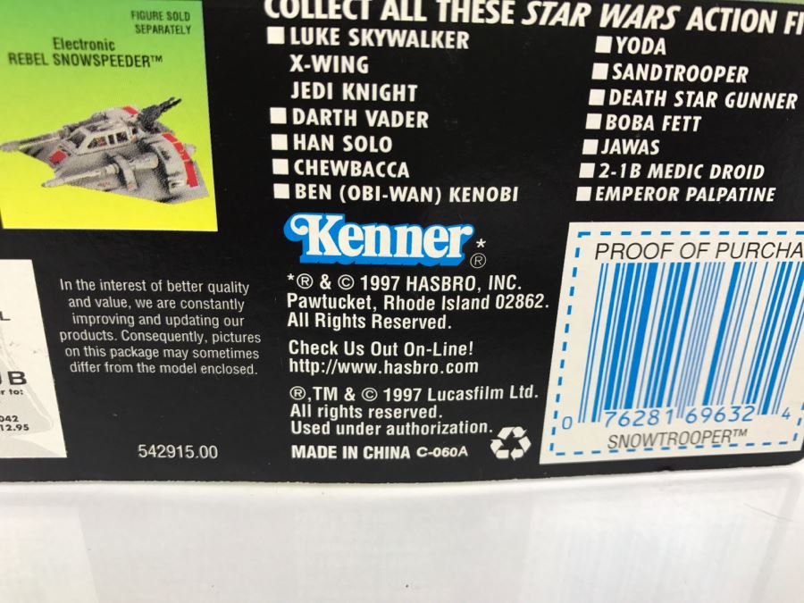 STAR WARS The Power Of The Force Snowtrooper With Imperial Issue Blaster Rifle Collection 3 Kenner Hasbro 1997 69705/69632 New On Card [Photo 11]