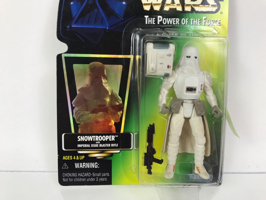 STAR WARS The Power Of The Force Snowtrooper With Imperial Issue Blaster Rifle Collection 3 Kenner Hasbro 1997 69705/69632 New On Card [Photo 4]