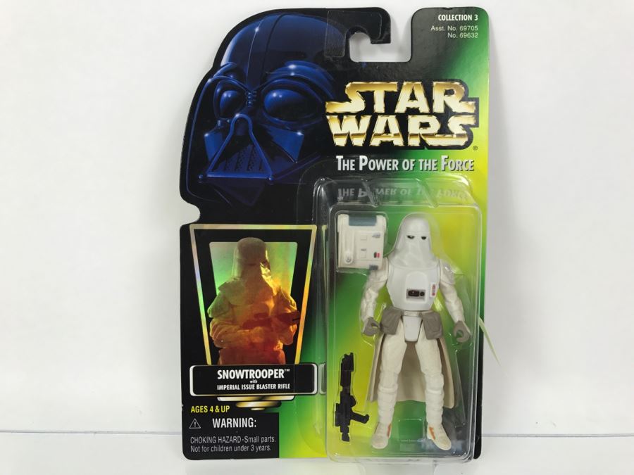 STAR WARS The Power Of The Force Snowtrooper With Imperial Issue Blaster Rifle Collection 3 Kenner Hasbro 1997 69705/69632 New On Card [Photo 1]