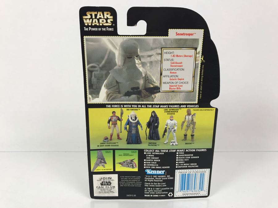 STAR WARS The Power Of The Force Snowtrooper With Imperial Issue Blaster Rifle Collection 3 Kenner Hasbro 1997 69705/69632 New On Card [Photo 8]