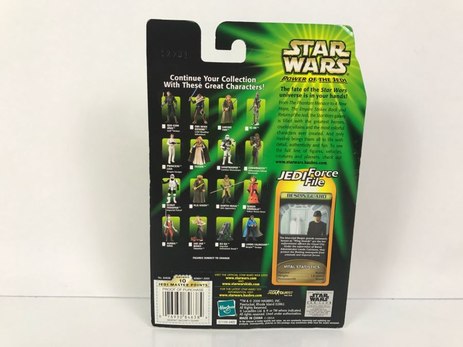 STAR WARS The Power Of The Jedi Bespin Guard Cloud City Security Jedi Force File Collection 2 Hasbro 2000 84455 New On Card [Photo 8]