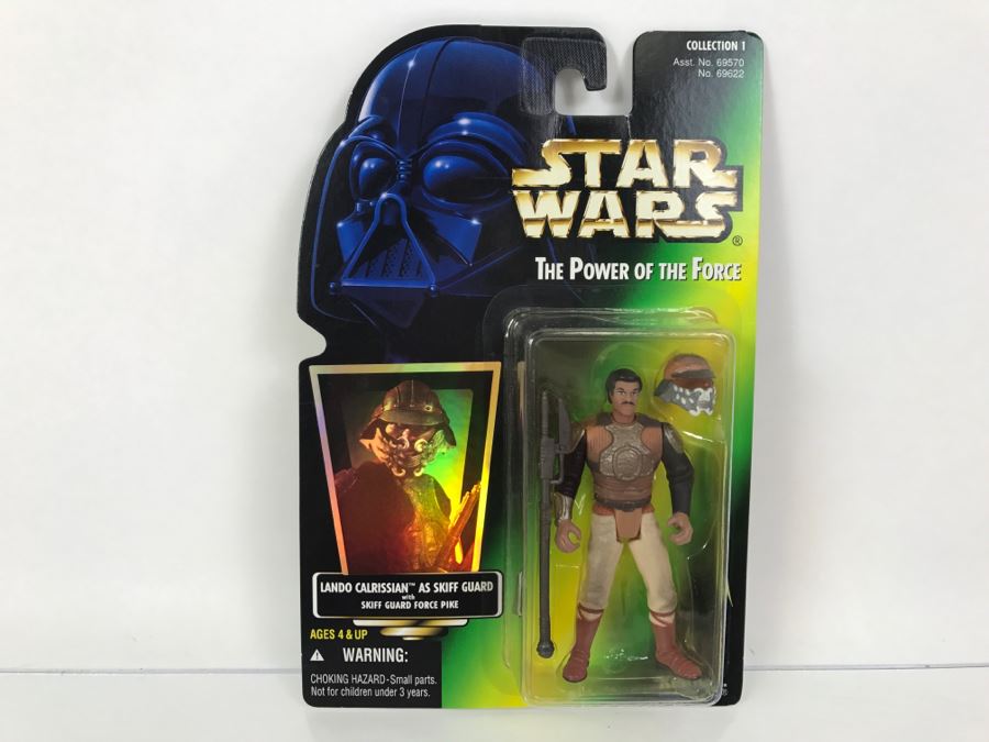STAR WARS The Power Of The Force Lando Calrissian As Skiff Guard With Skiff Guard Force Pike Collection 1 Kenner Hasbro 1996 69570/69622 New On Card [Photo 1]