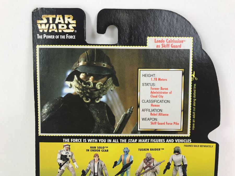 STAR WARS The Power Of The Force Lando Calrissian As Skiff Guard With Skiff Guard Force Pike Collection 1 Kenner Hasbro 1996 69570/69622 New On Card [Photo 9]