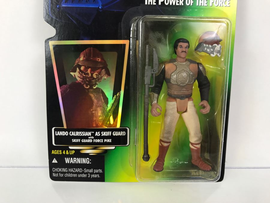 STAR WARS The Power Of The Force Lando Calrissian As Skiff Guard With Skiff Guard Force Pike Collection 1 Kenner Hasbro 1996 69570/69622 New On Card [Photo 4]