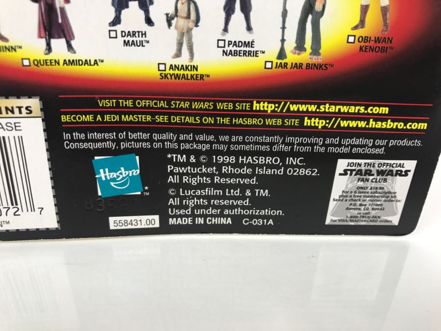 STAR WARS Episode 1 Qui-Gon Jinn Jedi Duel With Lightsaber CommTech Chip Collection 1 Hasbro 1998 84085/84072 New On Card [Photo 11]