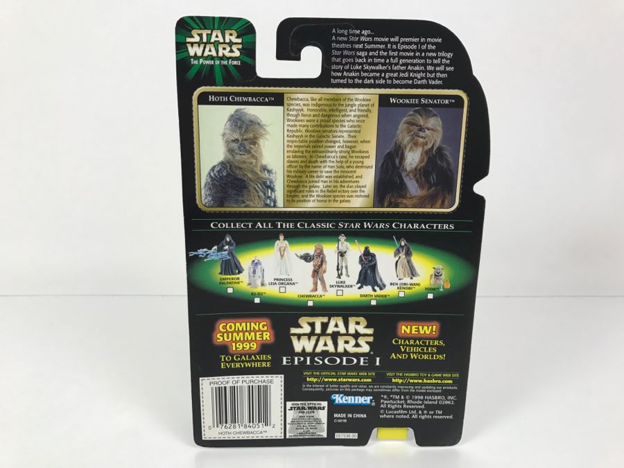 STAR WARS The Power Of The Force Hoth Chewbacca With Bowcaster Rifle Episode 1 Flashback Photo Kenner Hasbro 1998 69680/84051 New On Card [Photo 8]