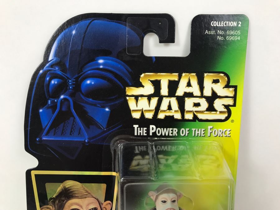 STAR WARS The Power Of The Force Nien Nunb With Blaster Pistol and Blaster Rifle Collection 2 Kenner Hasbro 1997 69605/69694 New On Card [Photo 2]