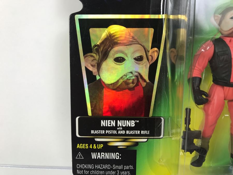 STAR WARS The Power Of The Force Nien Nunb With Blaster Pistol and Blaster Rifle Collection 2 Kenner Hasbro 1997 69605/69694 New On Card [Photo 7]