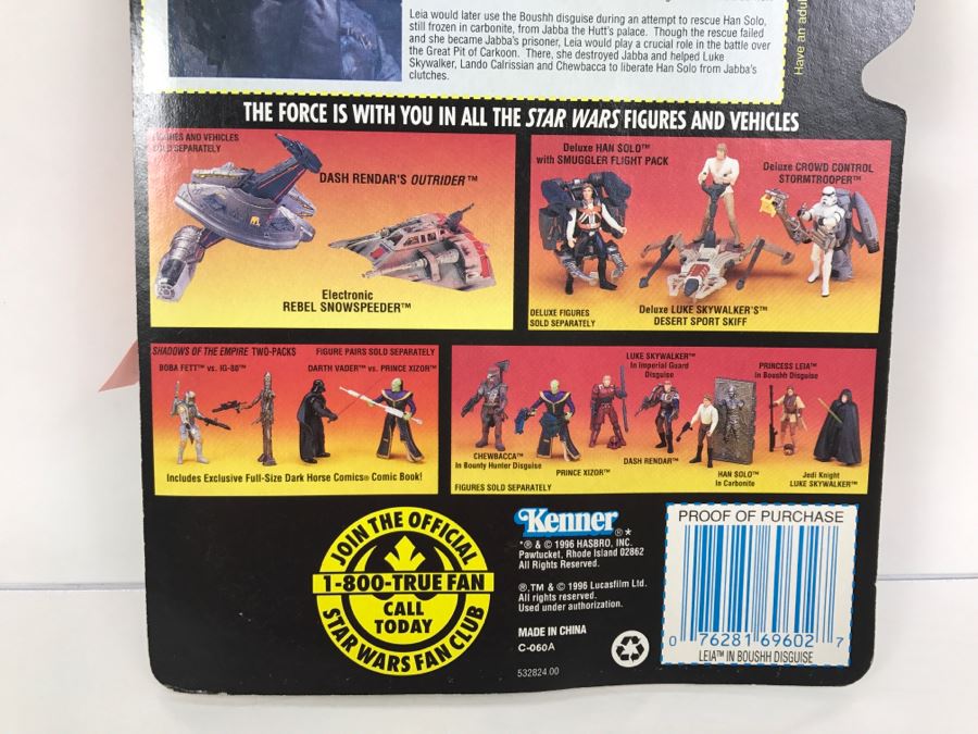 STAR WARS Shadows Of The Empire Leia In Boushn Disguise With Blaster Rifle And Bounty Hunter Helmet Kenner Hasbro 1996 69605/69602 New On Card [Photo 10]