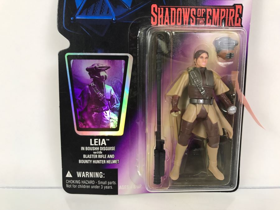 STAR WARS Shadows Of The Empire Leia In Boushn Disguise With Blaster Rifle And Bounty Hunter Helmet Kenner Hasbro 1996 69605/69602 New On Card [Photo 4]