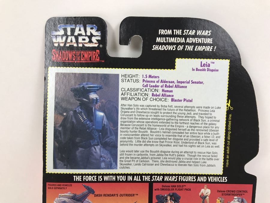 STAR WARS Shadows Of The Empire Leia In Boushn Disguise With Blaster Rifle And Bounty Hunter Helmet Kenner Hasbro 1996 69605/69602 New On Card [Photo 9]