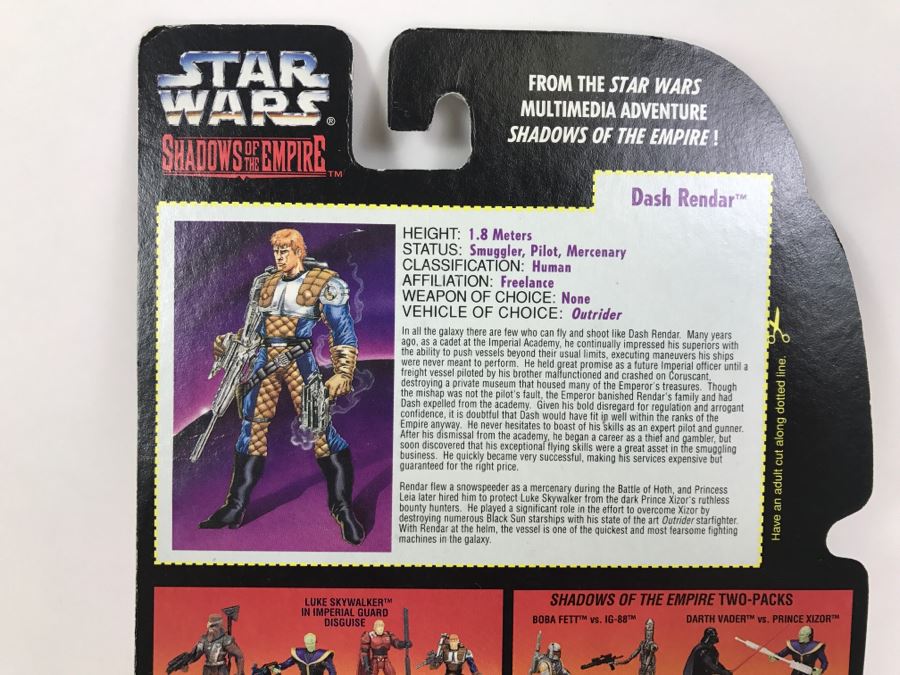 STAR WARS Shadows Of The Empire Dash Render With Heavy Weapons Pack Kenner Hasbro 1996 69605/69561 New On Card [Photo 9]