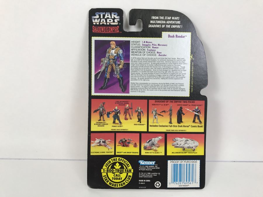 STAR WARS Shadows Of The Empire Dash Render With Heavy Weapons Pack Kenner Hasbro 1996 69605/69561 New On Card [Photo 8]