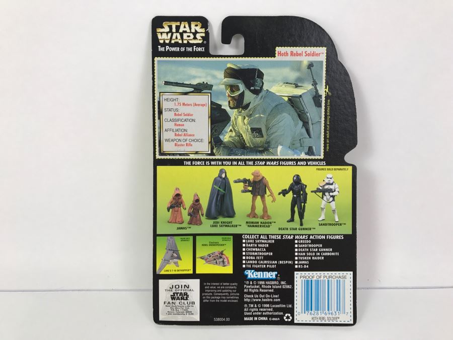 STAR WARS The Power Of The Force Hoth Rebel Soldier With Survival Backpack And Blaster Rifle Collection 2 Kenner Hasbro 1996 69605/69631 New On Card [Photo 8]