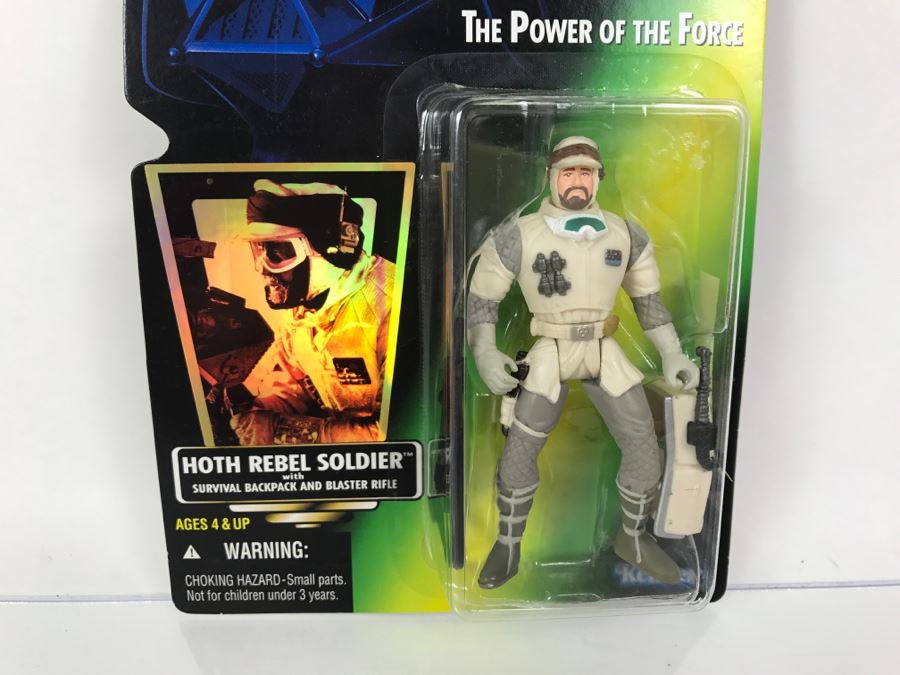 STAR WARS The Power Of The Force Hoth Rebel Soldier With Survival Backpack And Blaster Rifle Collection 2 Kenner Hasbro 1996 69605/69631 New On Card [Photo 4]