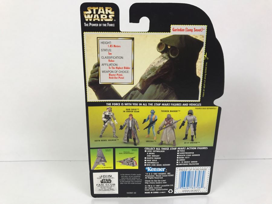 STAR WARS The Power Of The Force Garindan Long Snoot With Hold-Out Pistol Collection 3 Kenner Hasbro 1997 69705/69706 New On Card [Photo 8]