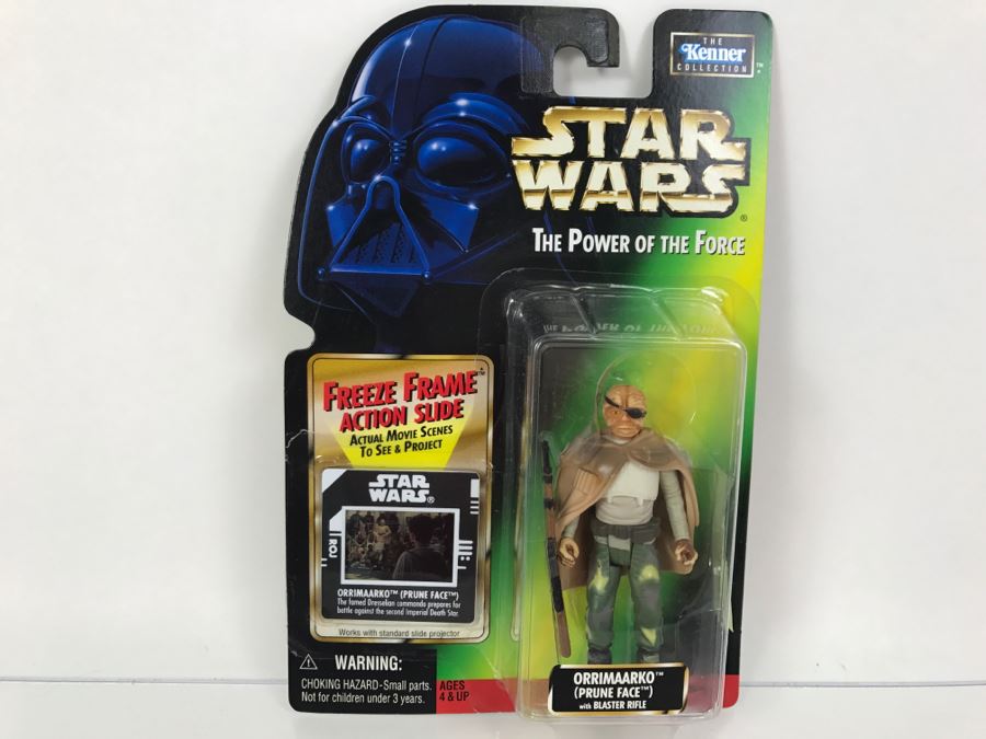 STAR WARS The Power Of The Force Orrimaarko Prune Face With Blaster Rifle Freeze Frame Action Slide Collection 1 Kenner Hasbro 1998 69570/69858 New On Card